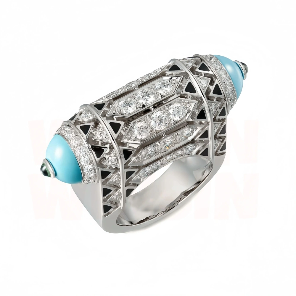 Winkin Winsin Luxury Brand Designer 925 Sterling Silver Rings Woman High Carbon Diamond Coral Gemstones Jewelry Ring For Women