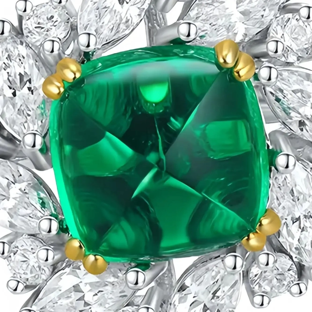 ShanLover Brand MGI Top Grade 2.5ct Lab Grown Green Emerald Gemstone Ring Women Real 925 Sterling Silver Wedding Rings Jewelry