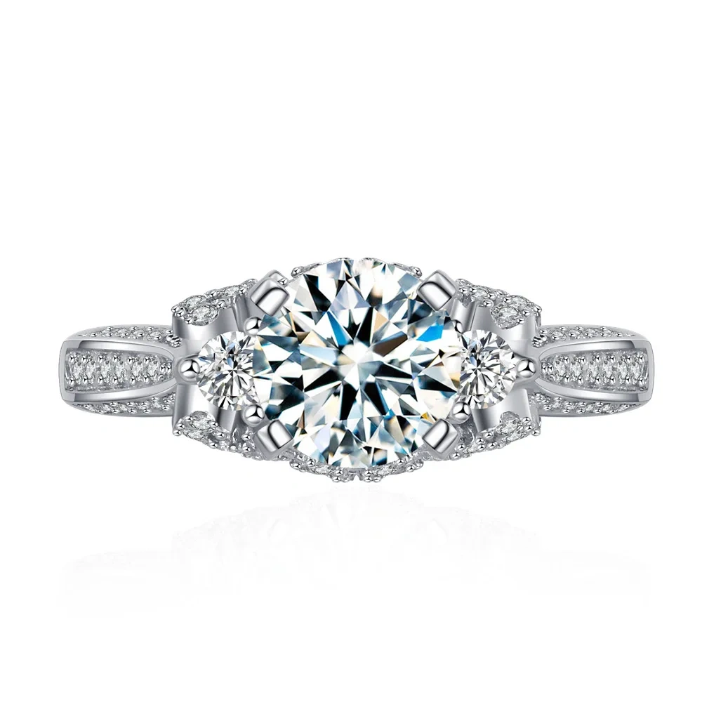 ShanLover Brand CMA Certificate 925 Sterling Silver Gemstones Ring for Women Moissanite Gemstones Diamond Rings Jewelry