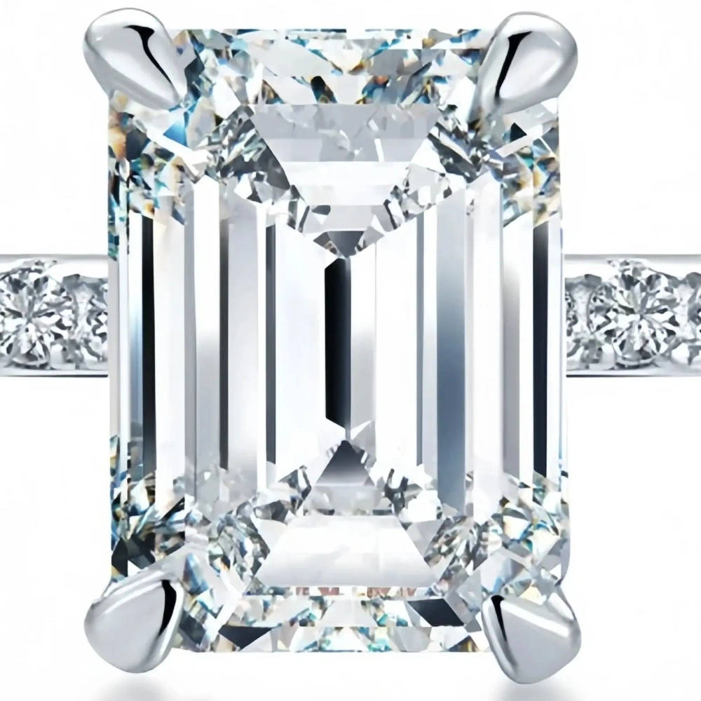 ShanLover Brand MST Top-Grade Diamond Moissanite Ring For Man Woman Girls Sugar Cube Design S925 Real 925 Sterling Silver Rings