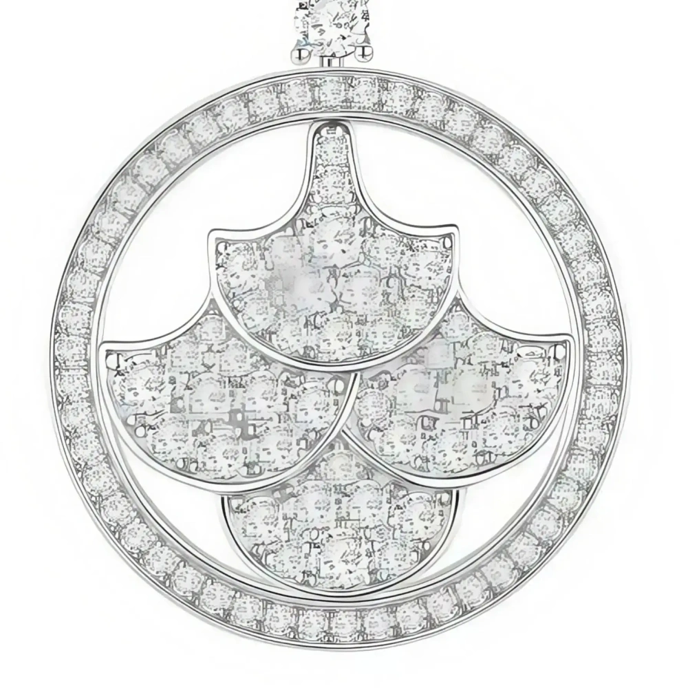 ShanLover Brand CMA Certificate 5A Level High Quality 925 Sterling Silver Diamond Circle Fan Zircon Drop Earrings Jewelry