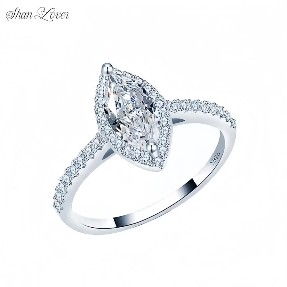 ShanLover Brand CMA Certificate 1ct High Quality Women's Fashionable 925 classics Sterling Silver Moissanite Diamond Ring