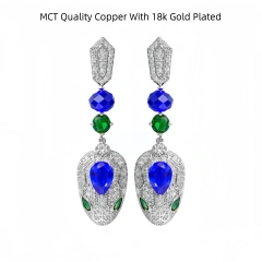 Winkin Winsin Luxury s925 925 Sterling Silver Drop Earrings For Women Snake Earrings Pigeon Blood Gemstone Stud Earrings Jewelry