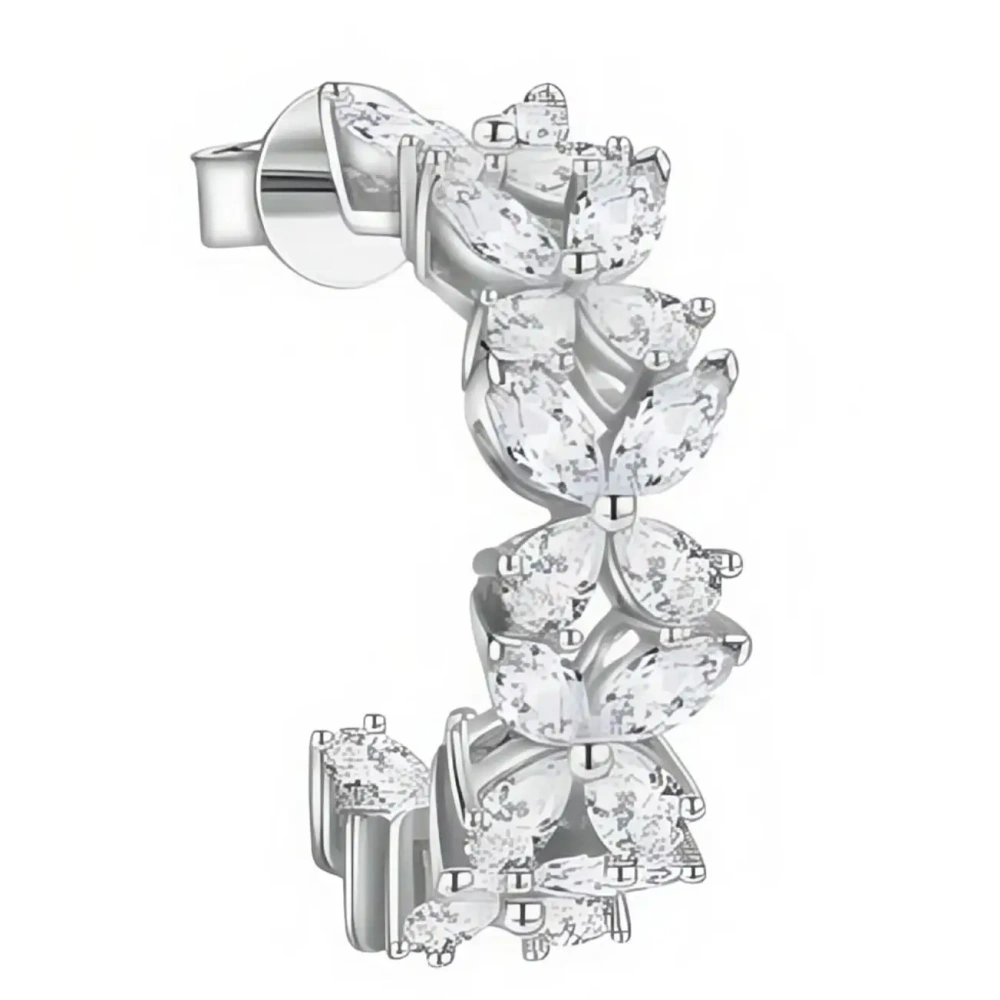 ShanLover Brand 5A Grade CMA Certificate 925 Sterling Silver Full Diamond Butterfly Zircon Earrings for Women Jewelry