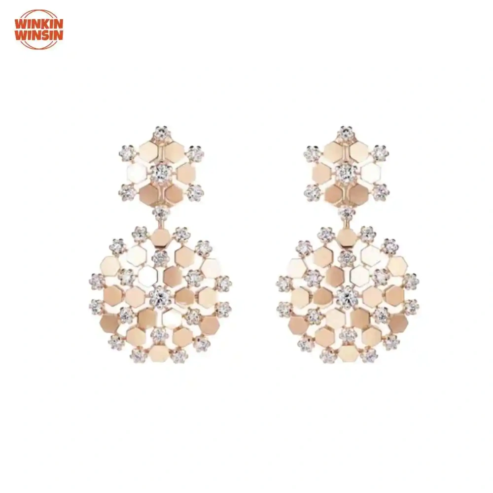 Winkin Winsin S925 Silver Honeycomb Firework Necklace and Earrings Set with High End Sense