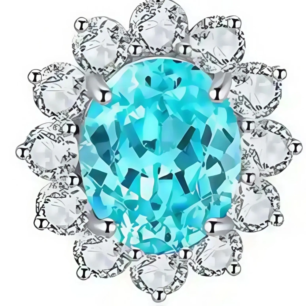 ShanLover Brand Light Luxury Elegant Lab Grown Gemstones Earrings Light Blue Flower Design Pendant Earrings Party Jewelry