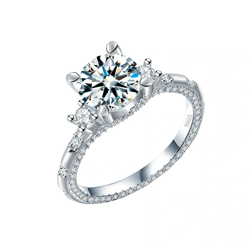 ShanLover Brand MUSHAN MST Top Grade Diamond Moissanite Ring Real 925 Sterling Silver Rings For Women Wedding Bridal Jewelry