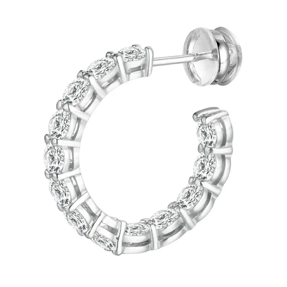 ShanLover Brand S925 High Quality Silver Full Diamond High End Autumn Winter Women's Earrings Semi-Perfect Row Design