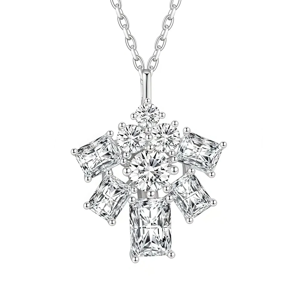 ShanLover Brand Classic Design Platinum Plating Pendant Necklace Jewelry Gemstones Diamond White Gold Plated Necklace Pendants