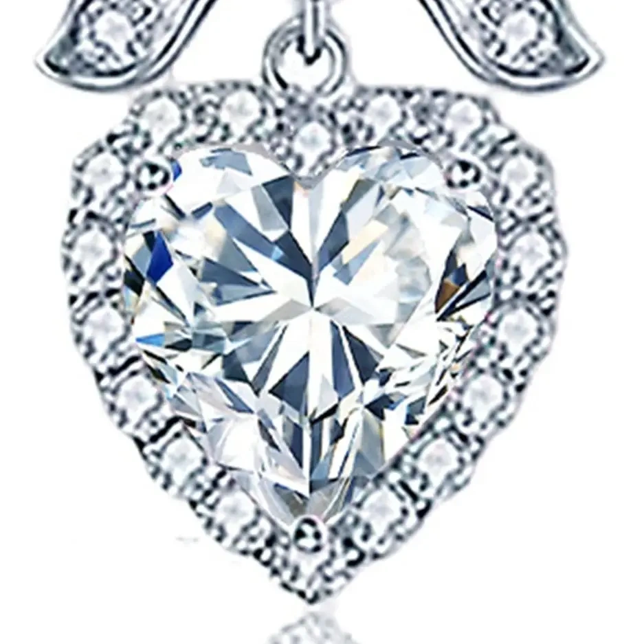 ShanLover Brand 0.5ct Women 925 Sterling Silver Heart-shaped Stud Earrings CMA Certificate Moissanite Diamond Drop Earrings