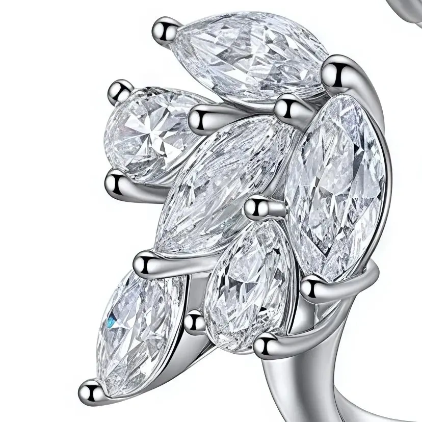 ShanLover Brand Luxury Brand Designer Lab Grown Gemstones Certificated Sapphire Double Stone Ring S925 Silver Jewelry