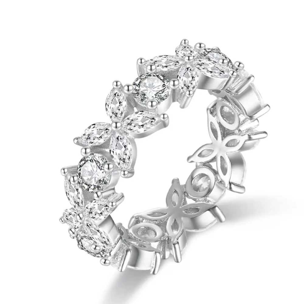 ShanLover Brand  High Quality  925 Sterling Silver Diamond Studded Ring Certificate Hot Sales Fashion Zircon Ring