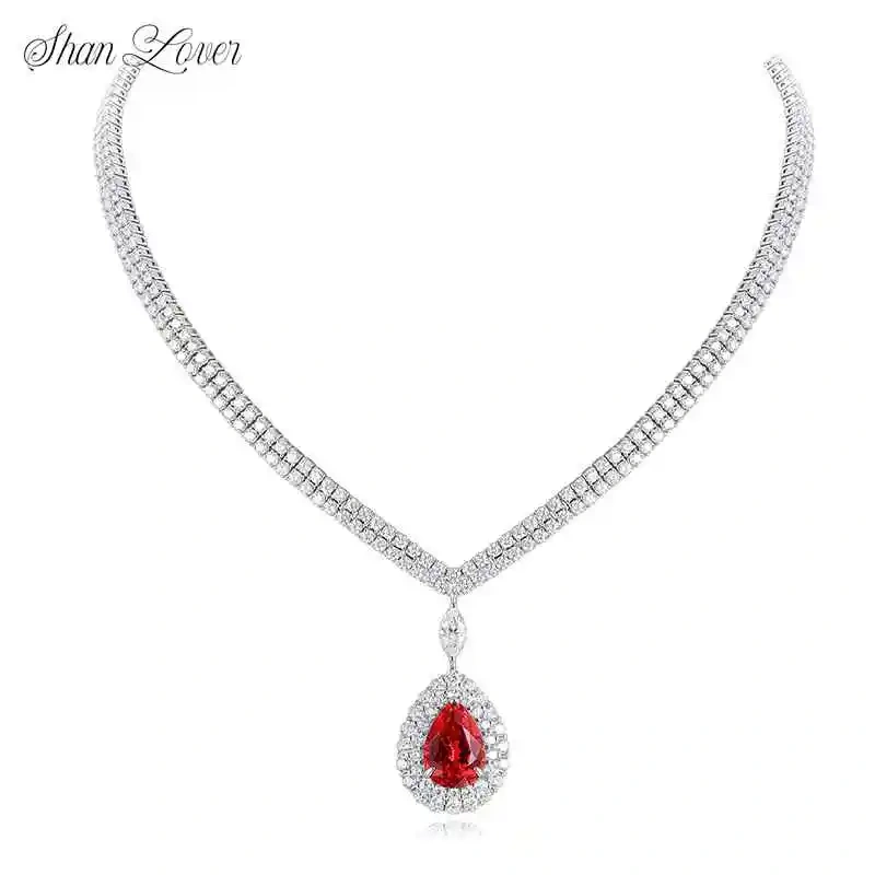 ShanLover Brand Light Luxury High Quality Necklace S925 Silver Gemstone Women Lab Grown Gemstones Luxury Brand Designer Necklace