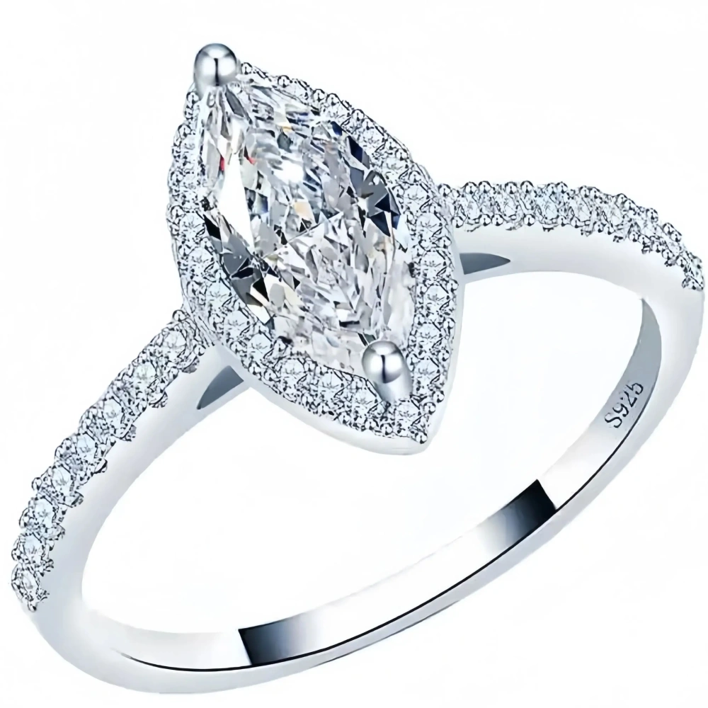 ShanLover Brand CMA Certificate 1ct High Quality Women's Fashionable 925 classics Sterling Silver Moissanite Diamond Ring