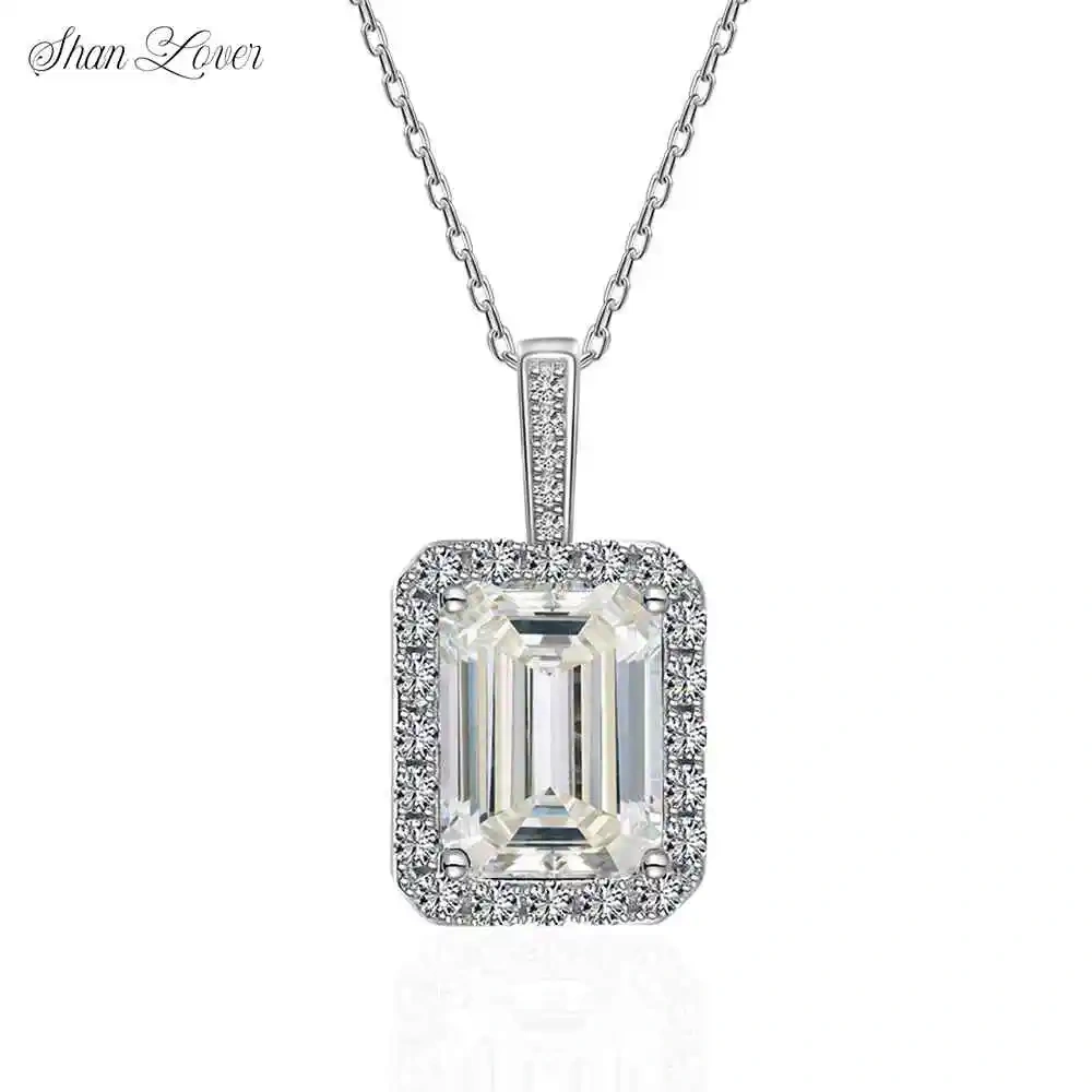 ShanLover Brand CMA Certificate Moissanite Diamond Necklace for Women Hot Sales S925 Sterling Silver 3ct Pendant Jewelry