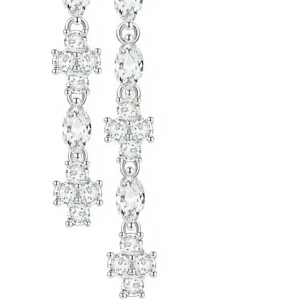 ShanLover Brand Diamond Flower Tassel Pendant Zircon Drop Earrings for Women 925 Sterling Silver 5A Level Luxury Jewelry