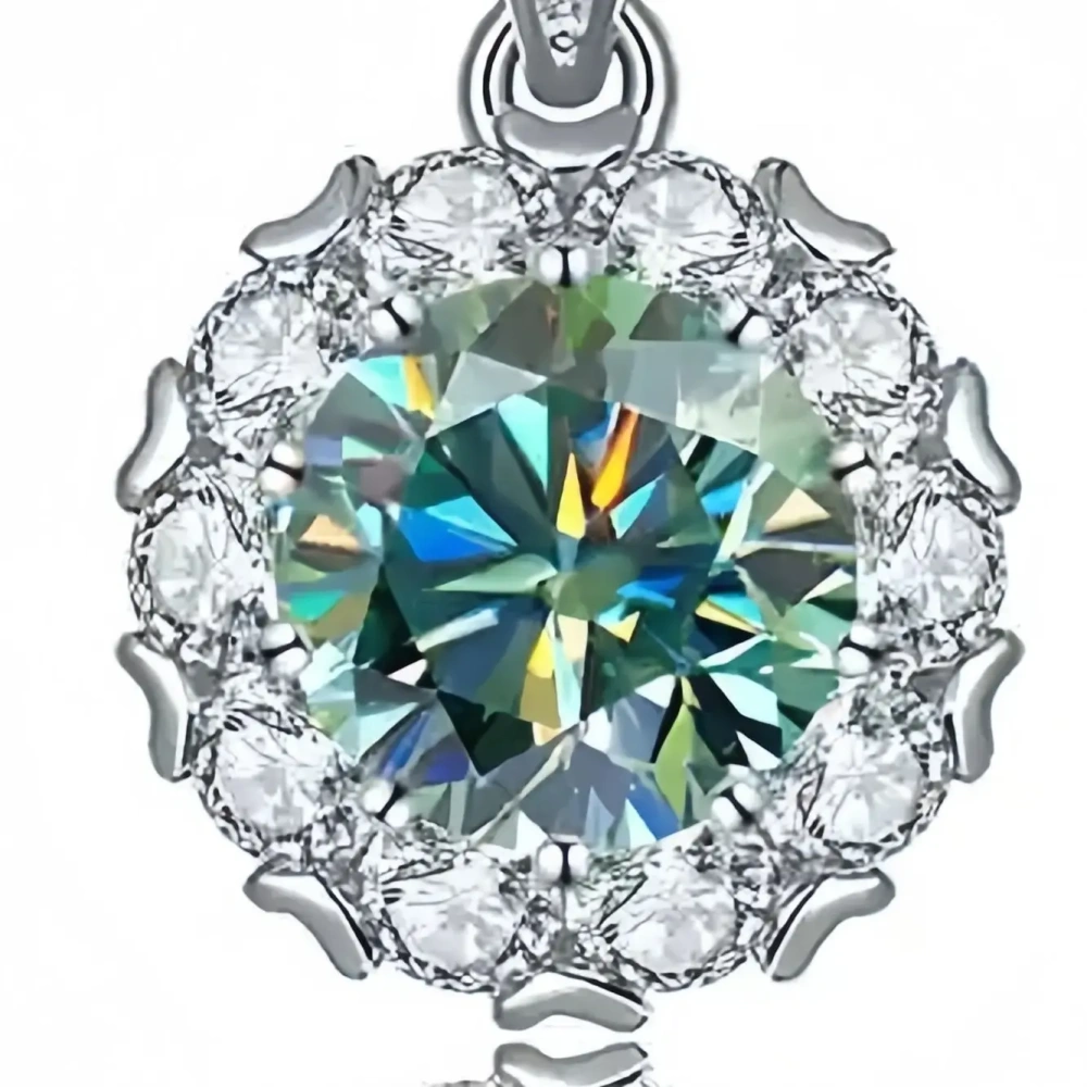 ShanLover Brand Moissanite Diamond Princess Necklace for Women Fashion 925 Sterling Silver Diamond-Studded Pure Silver Jewelry