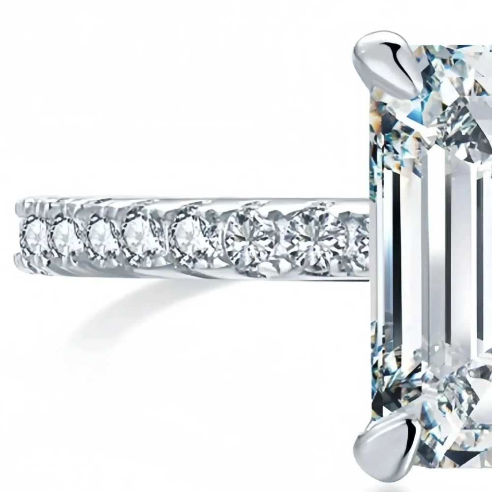 ShanLover Brand MST Top-Grade Diamond Moissanite Ring For Man Woman Girls Sugar Cube Design S925 Real 925 Sterling Silver Rings