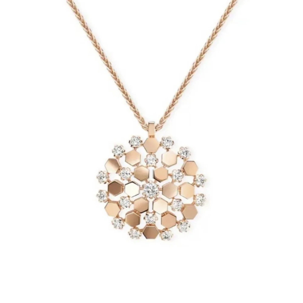Winkin Winsin S925 Silver Honeycomb Firework Necklace and Earrings Set with High End Sense