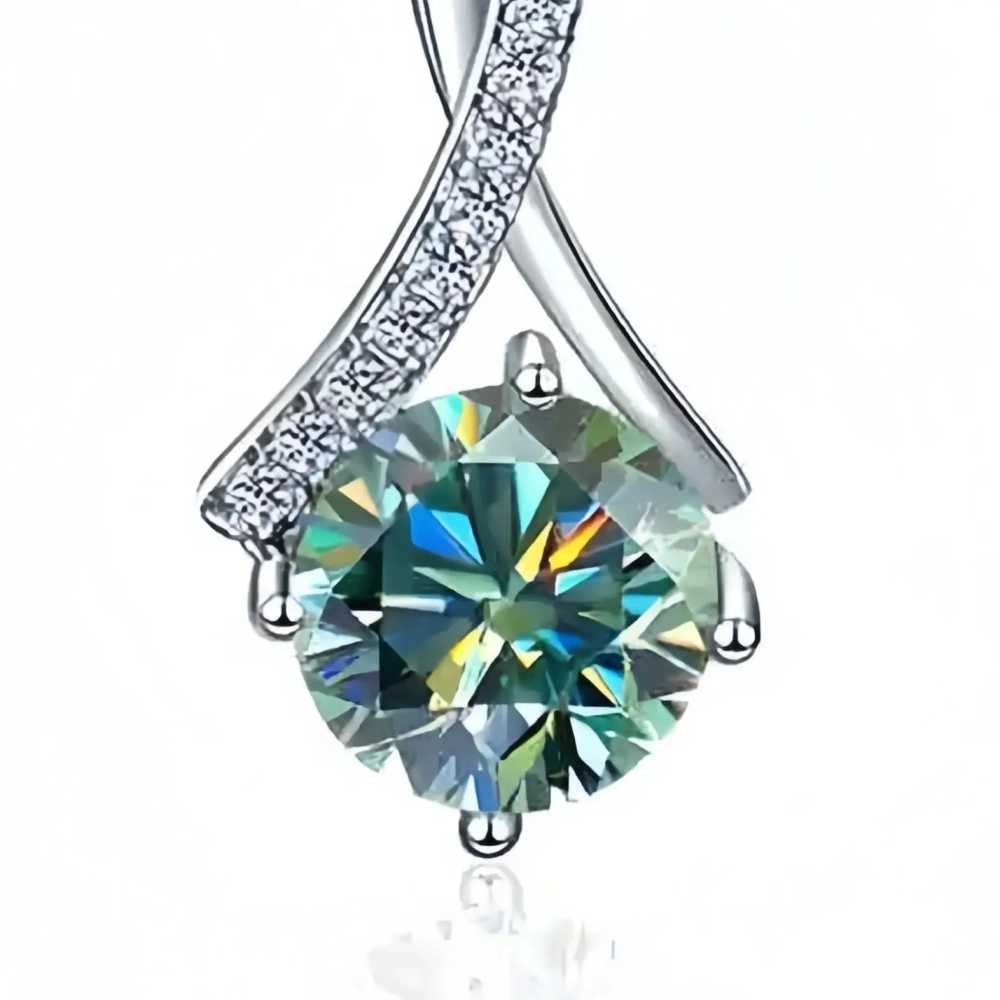 ShanLover Brand 2ct MST Top Grade GRA Moissanite Diamond Pendant Necklace for Women 925 Silver Chain Necklaces Pendants Jewelry