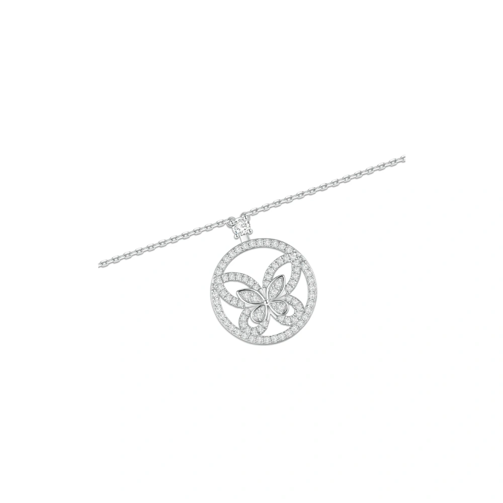 ShanLover Luxury Brand High Grade Platinum Plating Butterfly Pendant Real 925 Sterling Silver Necklace Pendants Fine Jewelry