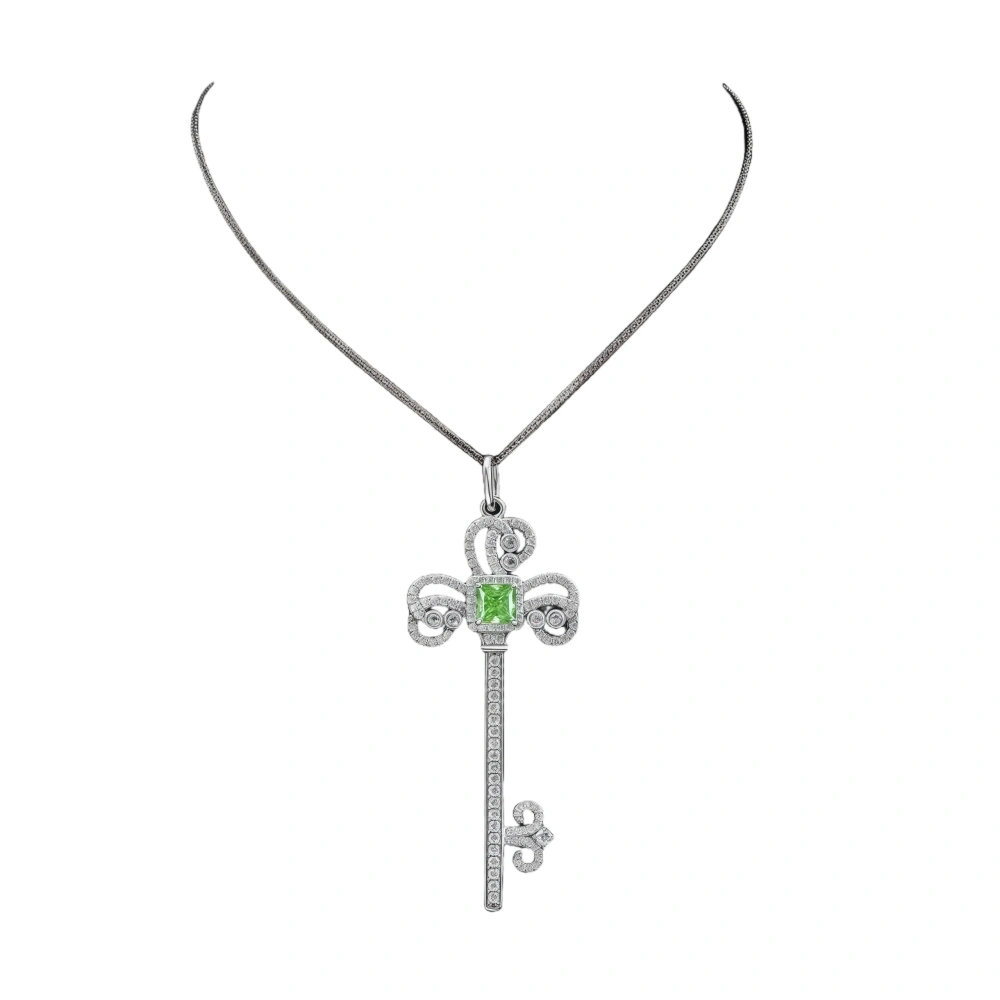 Winkin Winsin Luxury Brand Designer 925 Sterling Silver 1.5ct Lab Grown Gemstones High Carbon Diamond Iris Flower Necklace