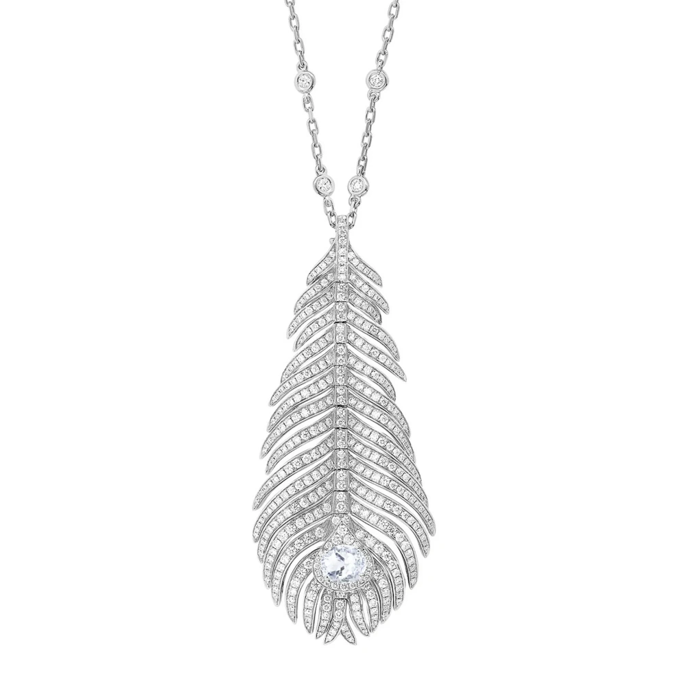 Winkin Winsin Peacock Feather Necklace Pendant Jewelry For Women Fashion S 925 Sterling Silver Pendants Chain Link Necklaces