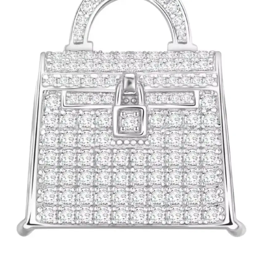 ShanLover Brand Designer Luxury 925 Sterling Silver Handbag Pendant Necklace Jewelry For Woman Ladies Green Gemstones Pendants