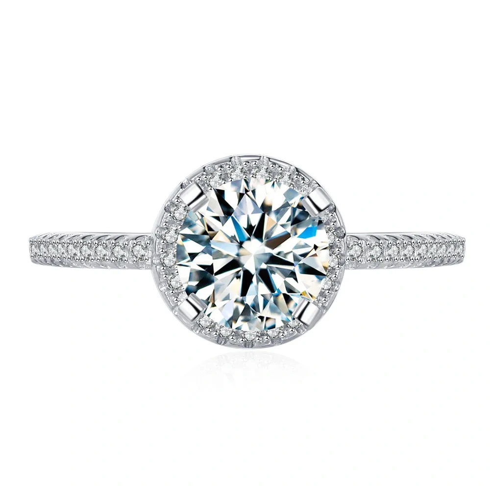 ShanLover Brand S925 Sterling Silver Moissanite Diamond Ring CMA Certificate MST Top Grade 1ct Luxury Rings Jewelry