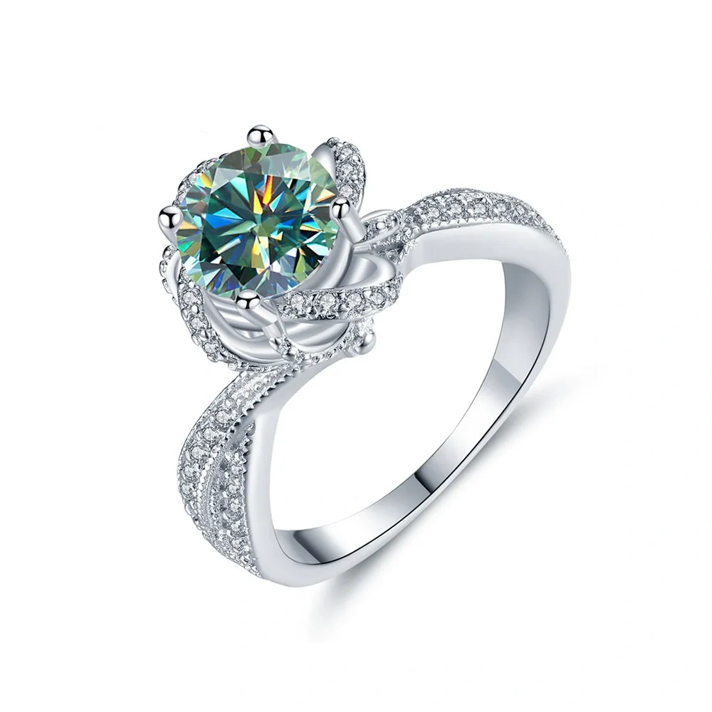 ShanLover Brand GRA Certificated MST Top Grade Moissanite Ring for Women Real 925 Sterling Silver Bridal Wedding Rings Jewelry
