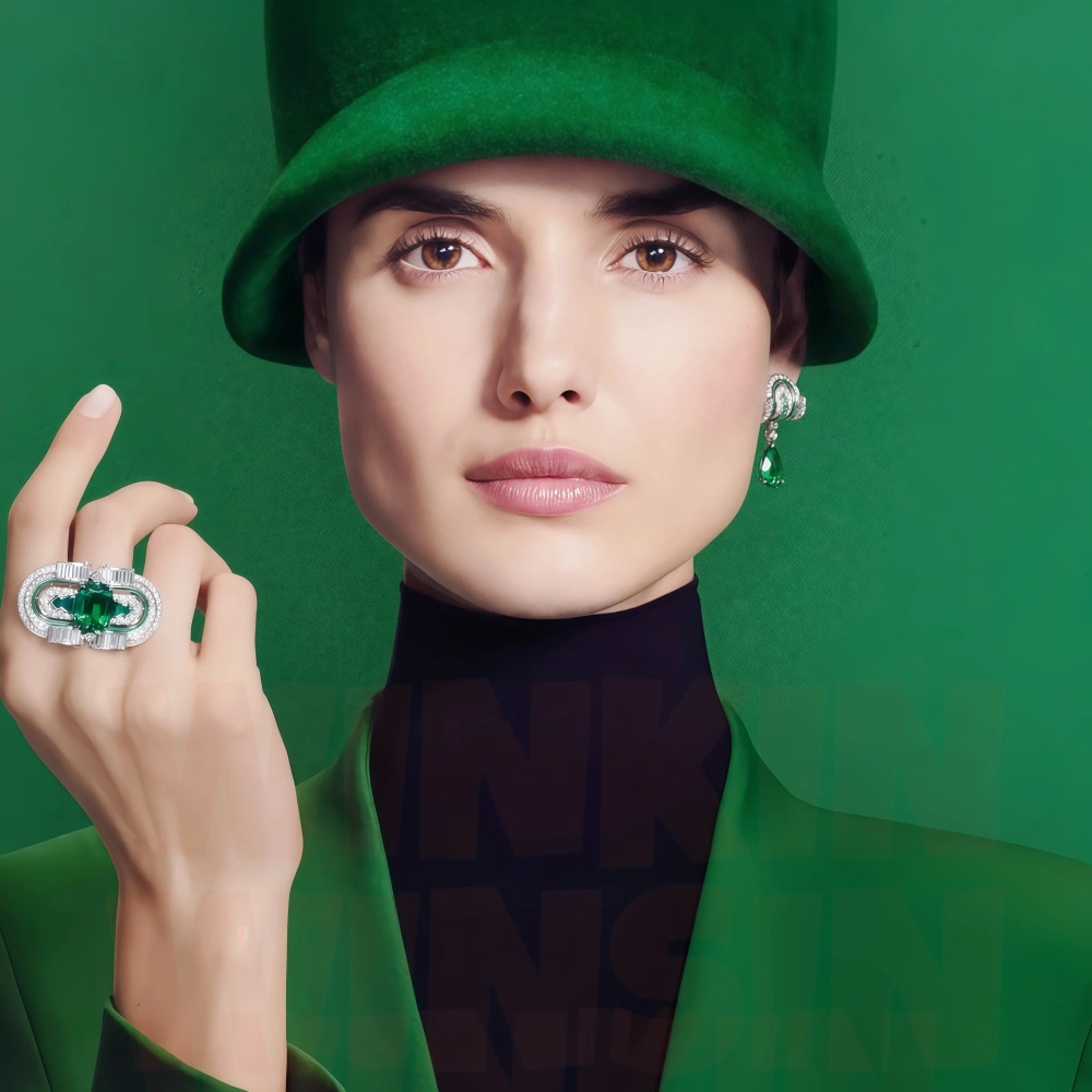 Winkin Winsin Luxury Brand Designer 925 Sterling Silver Earrings High Quality Green Gemstone Ear Pendant Drop Earrings For Woman