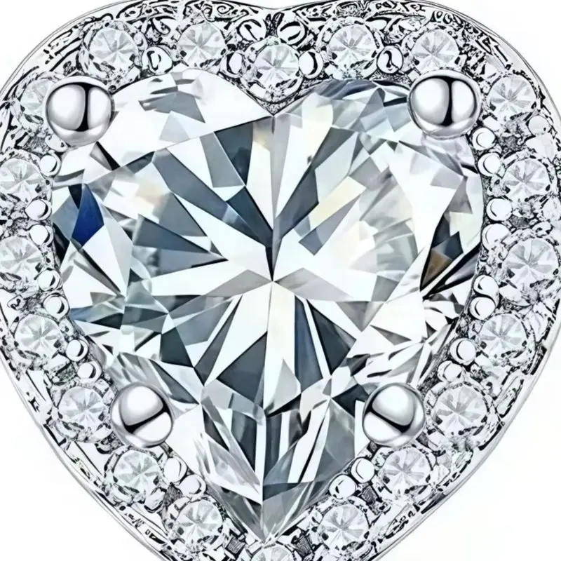 ShanLover Brand 1.2ct Heart Shaped Moissanite Diamond Stud Earrings S925 Sterling Silver Fashionable Classic Earrings For Women