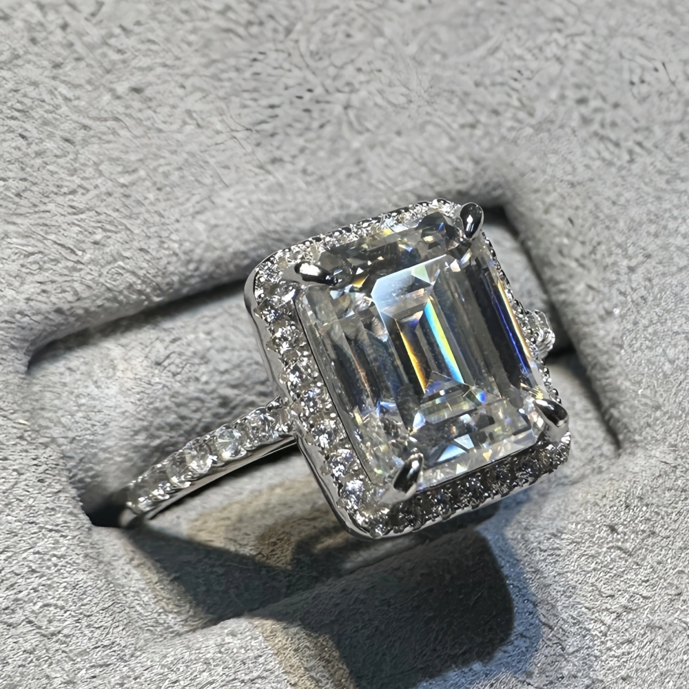 ShanLover Brand MST Top Grade 4ct Moissanite Diamond Ring CMA Certificate 925 Sterling Silver Rings Luxury Jewelry