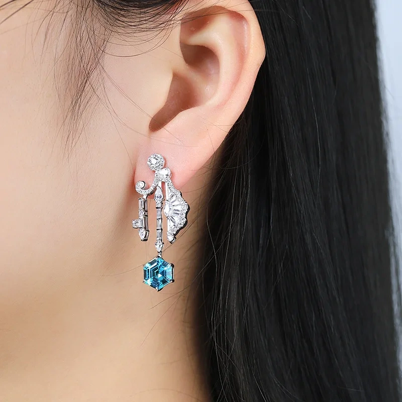 ShanLover Brand  Luxury Brand Designer Lab Grown Gemstones Certificated Women Stud  Sophistication Cultivating Elegant Jewelry