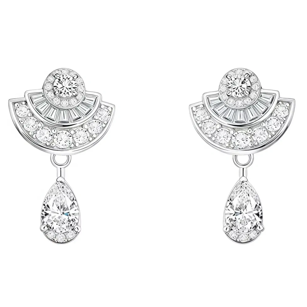 ShanLover Brand AAAAA Level 925 Sterling Silver Full Cut Diamonds And Teardrop Earrings CMA Certificate Zircon Jewelry