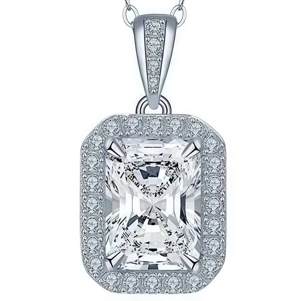 ShanLover Brand High Quality 2ct Moissanite Diamond Pendant Necklace for Women 925 Sterling Silver CMA Certificate Jewelry