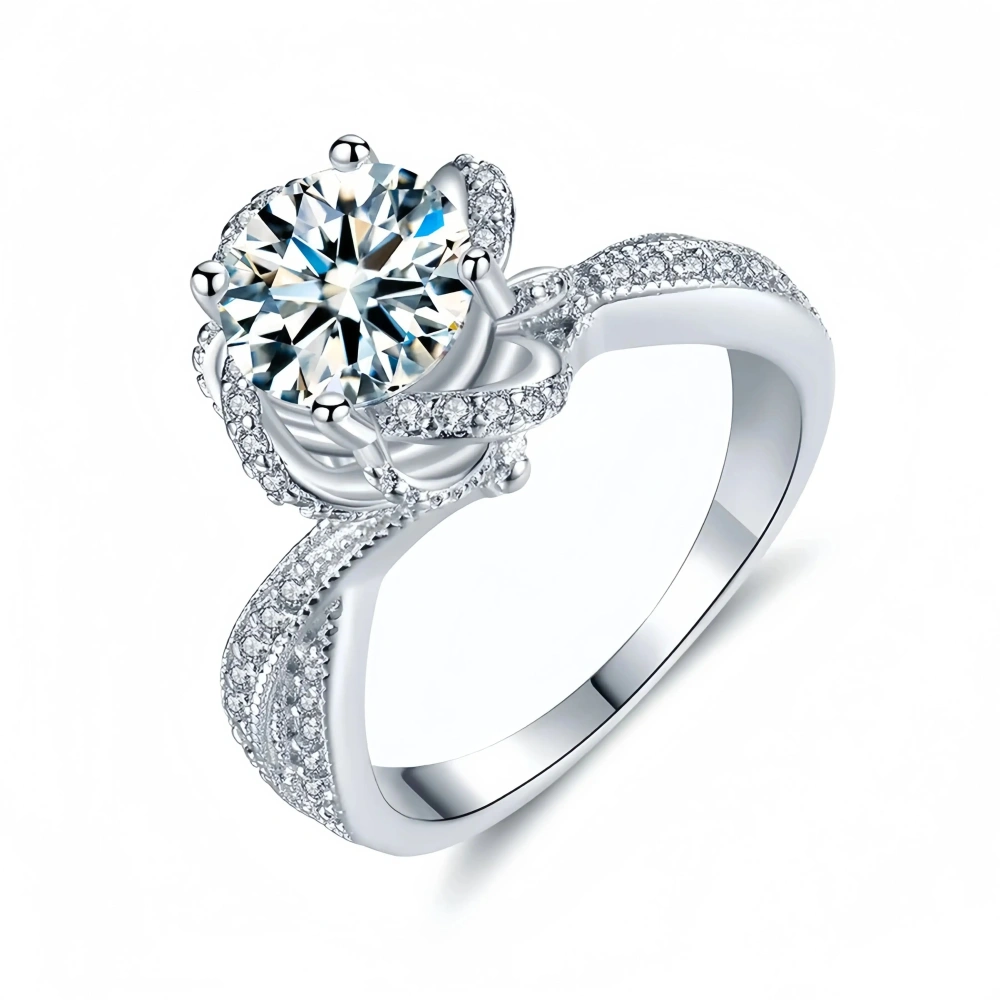 ShanLover Brand GRA Certificated MST Top Grade Moissanite Ring for Women Real 925 Sterling Silver Bridal Wedding Rings Jewelry