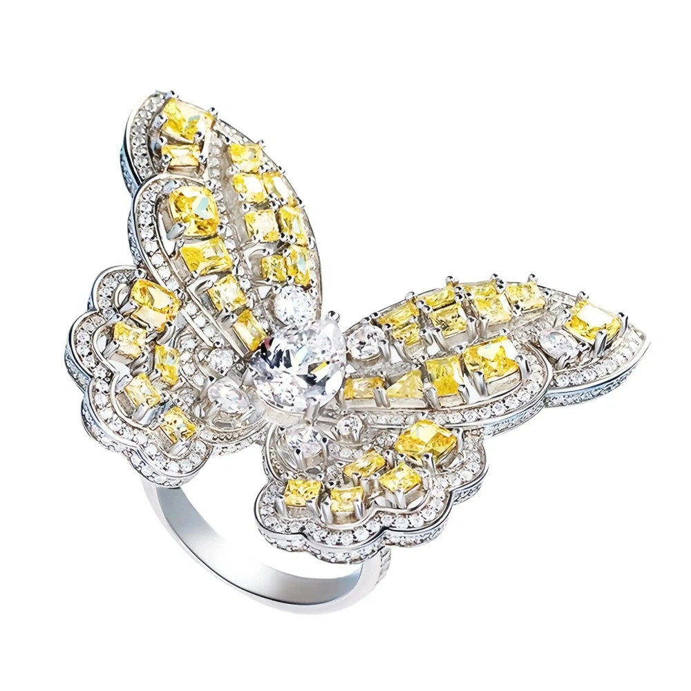 Winkin Winsin Brand Luxury 925 Sterling Silver butterfly Ring Full Handmade Diamond Gemstones Jewelry Rings For Woman Jewellery