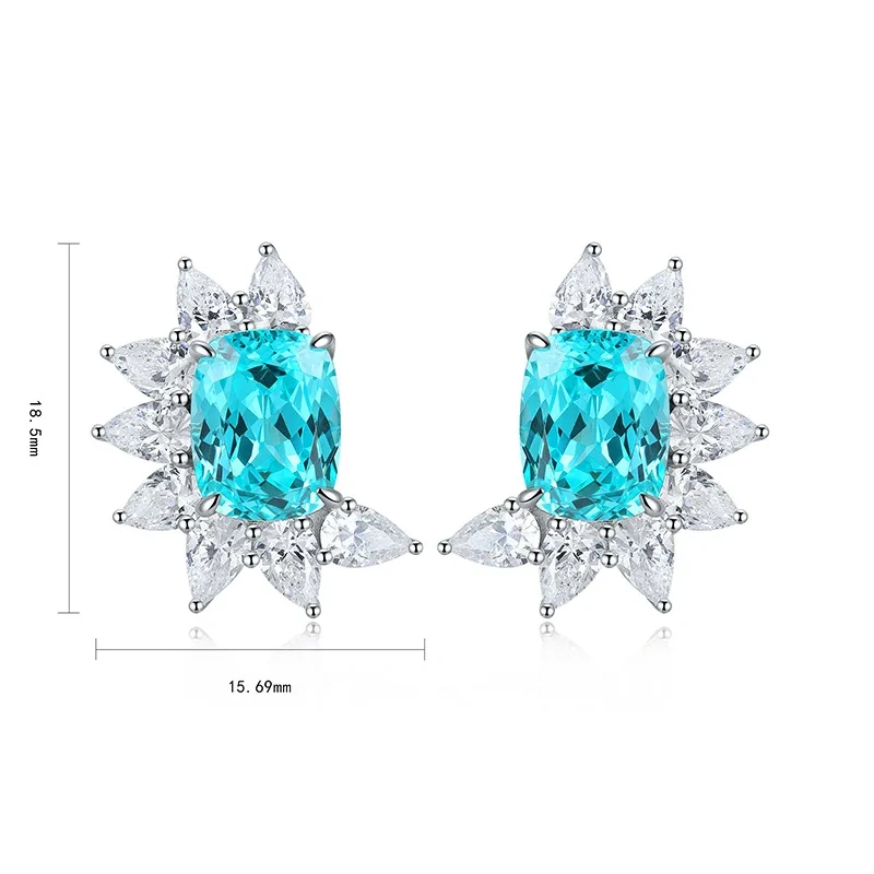 ShanLover Brand Hot Sales Stud Earrings Lake Blue S925 Silver Light Luxury Sophistication Jewelry Fashion Women Pendant
