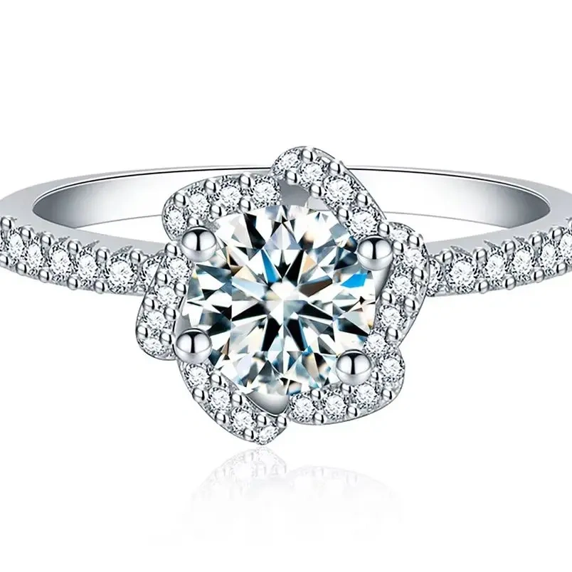 ShanLover Brand GRA Certificated MST Top Grade Moissanite Rings for Women 925 Sterling Silver Bridal Wedding Diamond Ring Jewel