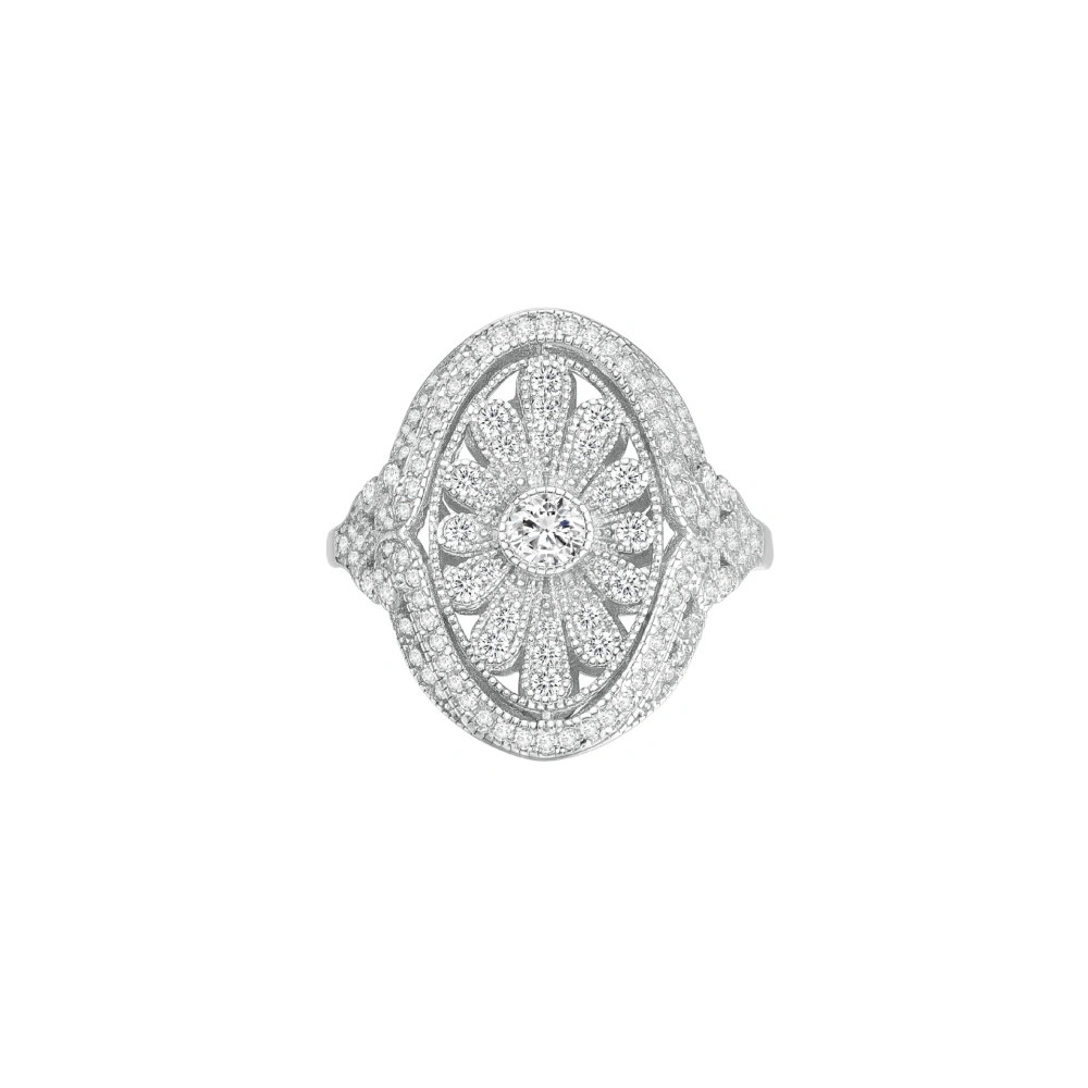 ShanLover Brand High Quality  End Mid Style Daisy Ring Hollowed Out Design Women 925 Silver Rare Fashion Jewelry Accessory