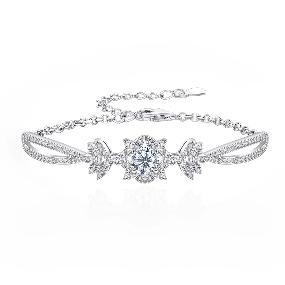 ShanLover Brand MuShan Co. MST Top Grade Moissanite Diamond Bracelets 925 Sterling Silver Chain Bracelet For Woman Charm Jewelry