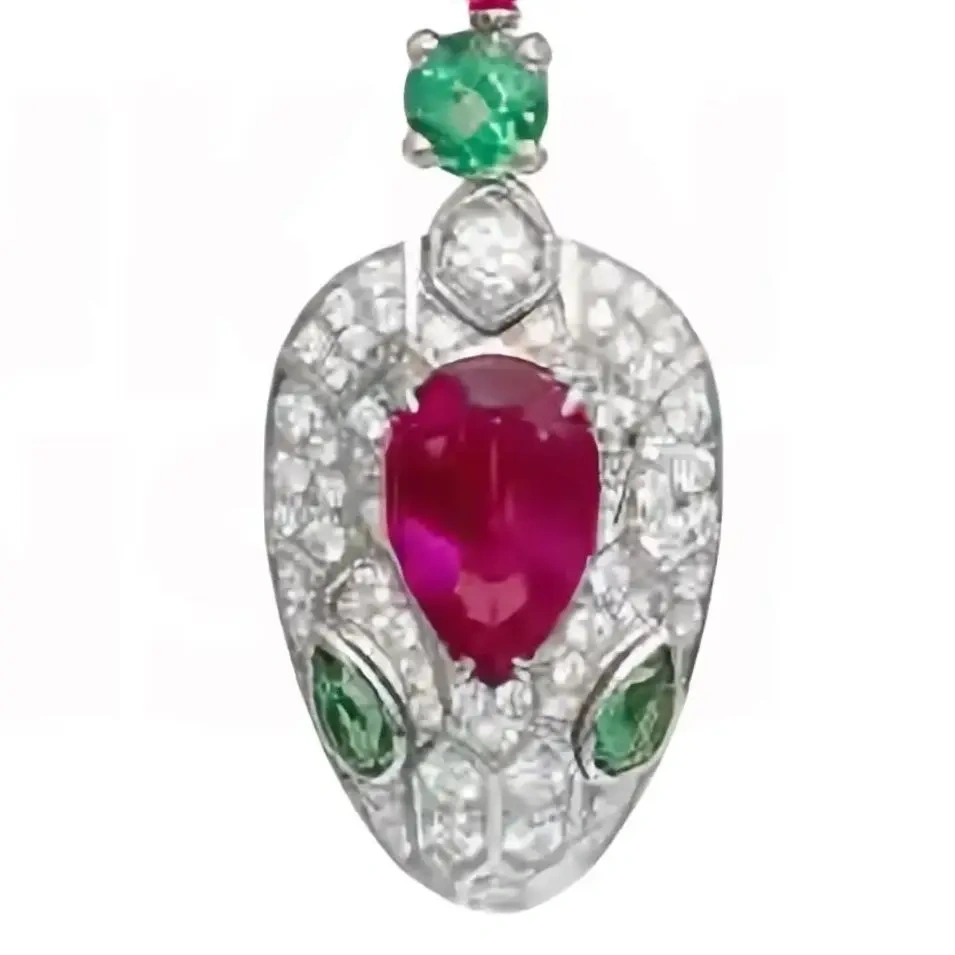Winkin Winsin Luxury s925 925 Sterling Silver Drop Earrings For Women Snake Earrings Pigeon Blood Gemstone Stud Earrings Jewelry