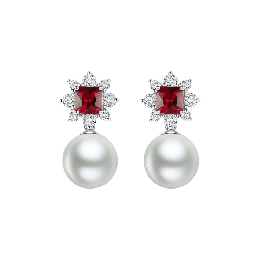 ShanLover Brand CMA Certificate Luxury 5A Grade 925 Sterling Silver Pearl Zircon Drop Earrings Jewelry for Women