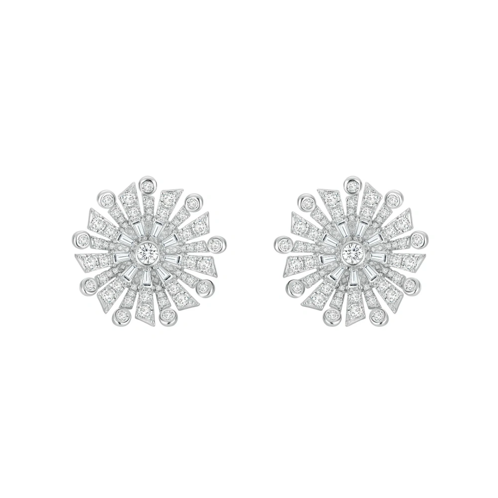 ShanLover Brand 5A Level 925 Sterling Silver Ear Studs Snowflake Zircon Stud Earring Desig Luxury Fashion Jewelry