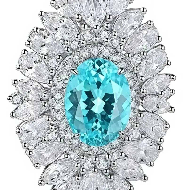 ShanLover Brand  Luxury Brand Designer Trendy Paraiba 925 Sterling Silver Fashion Necklace Cultivated Gemstone Pendant Silver