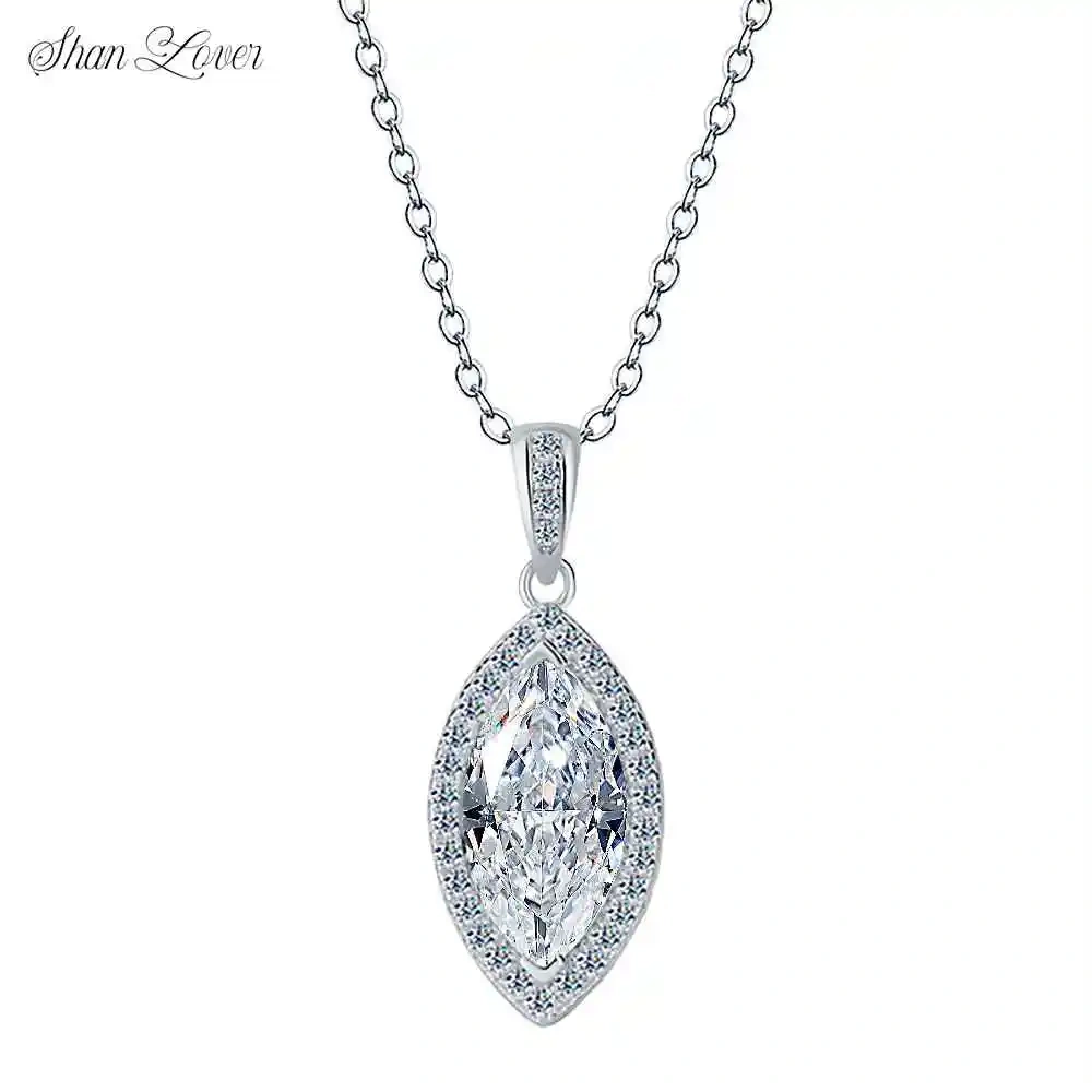 ShanLover Brand MST Top Grade Moissanite Pendant Necklace for Women 925 Sterling Silver Pendants Jewelry Gemstones Necklaces