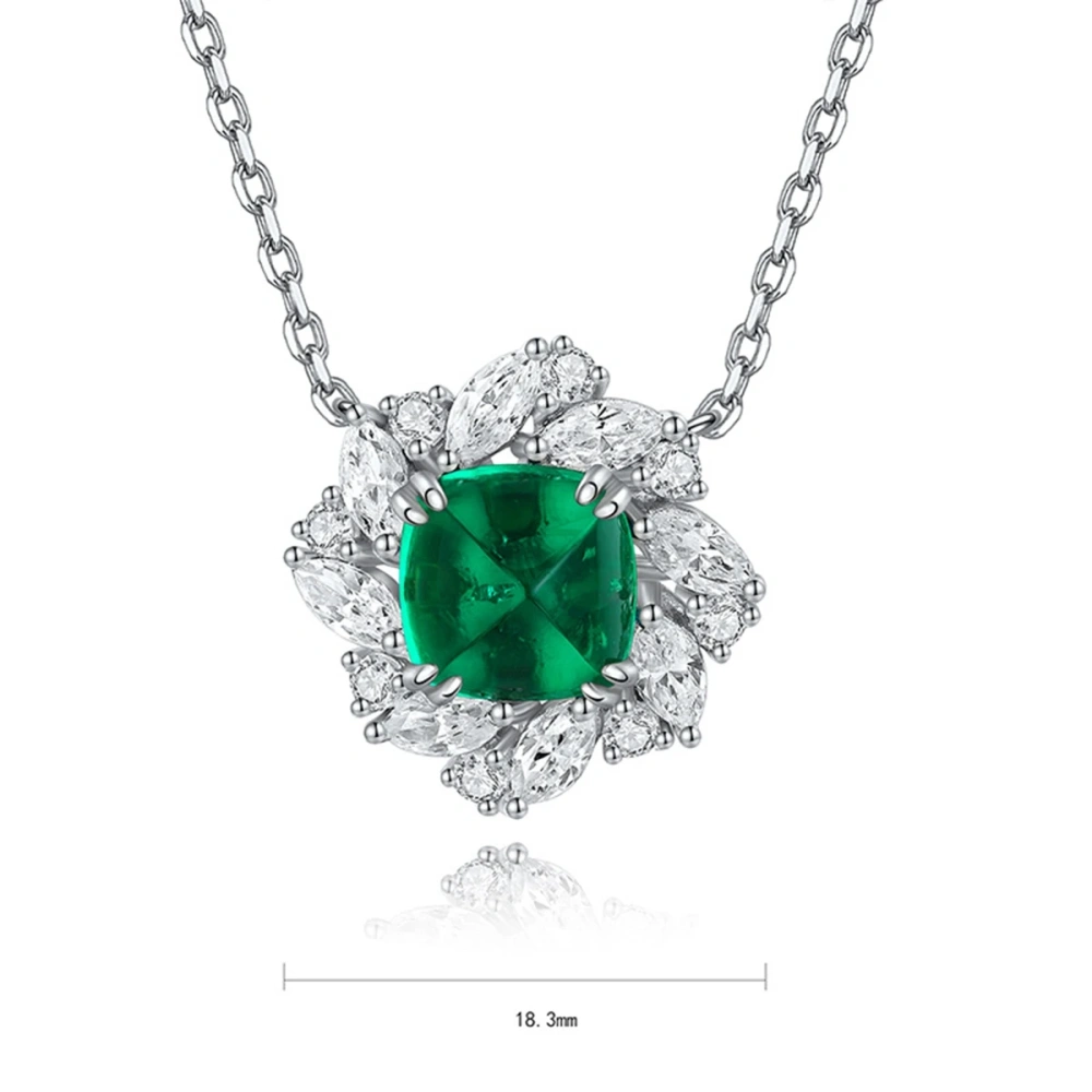ShanLover Brand High Quality Luxury Personalized Trendy Sugar Tower Shaped Cultivated Ruby Necklace Fine Jewelry Pendant