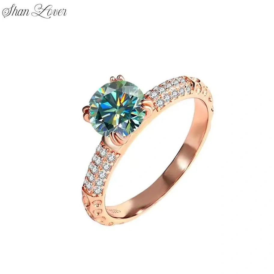 ShanLover Brand MUSHAN GRA Certificated MST Diamond Moissanite Ring for Women Man 925 Sterling Silver Wedding Rings Jewelry