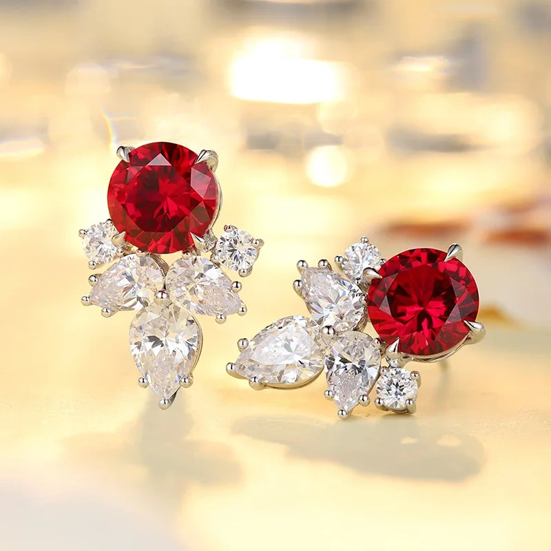 ShanLover Brand  Luxury Brand Designer Lab Grown Gemstones Certificated Real 925 Sterling Silver Pendant Earrings Jewelry